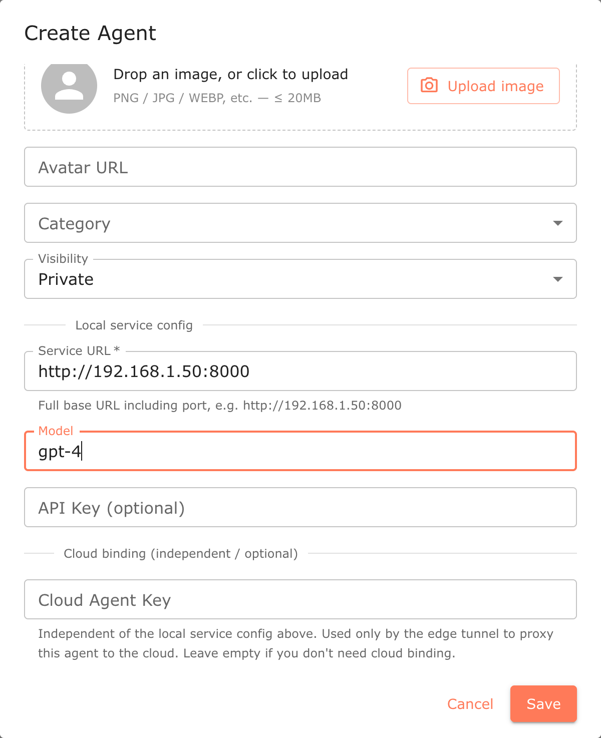 Self-hosted Agent — local service config